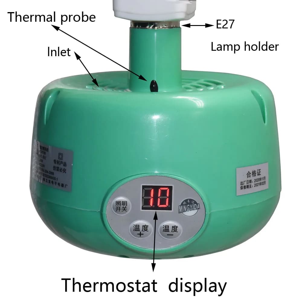 Lampe chauffante thermostatique jetable pour animaux de compagnie, lumière chaude, contrôleur de tem