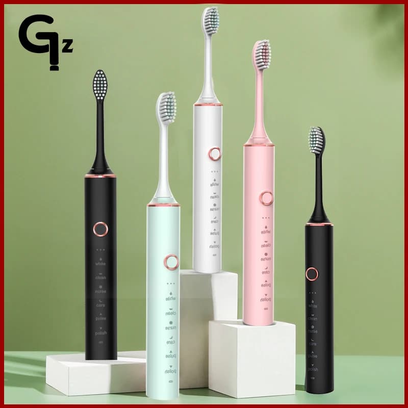 Nouveau N100 brosse à dents électrique sonique adulte minuterie brosse 6 Mode USB chargeur brosses à