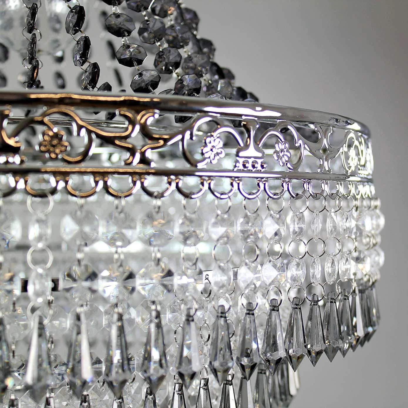 Blenheim 47 cm en plastique grand abat-jour de lustre en acrylique facile à installer pendentif gout