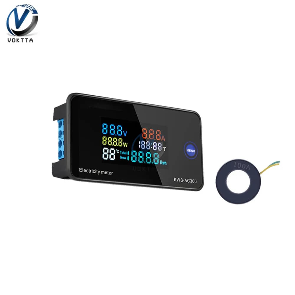 Wattmètre de panneau numérique LCD, compteur d'énergie, voltmètre de tension, ampèremètre de courant