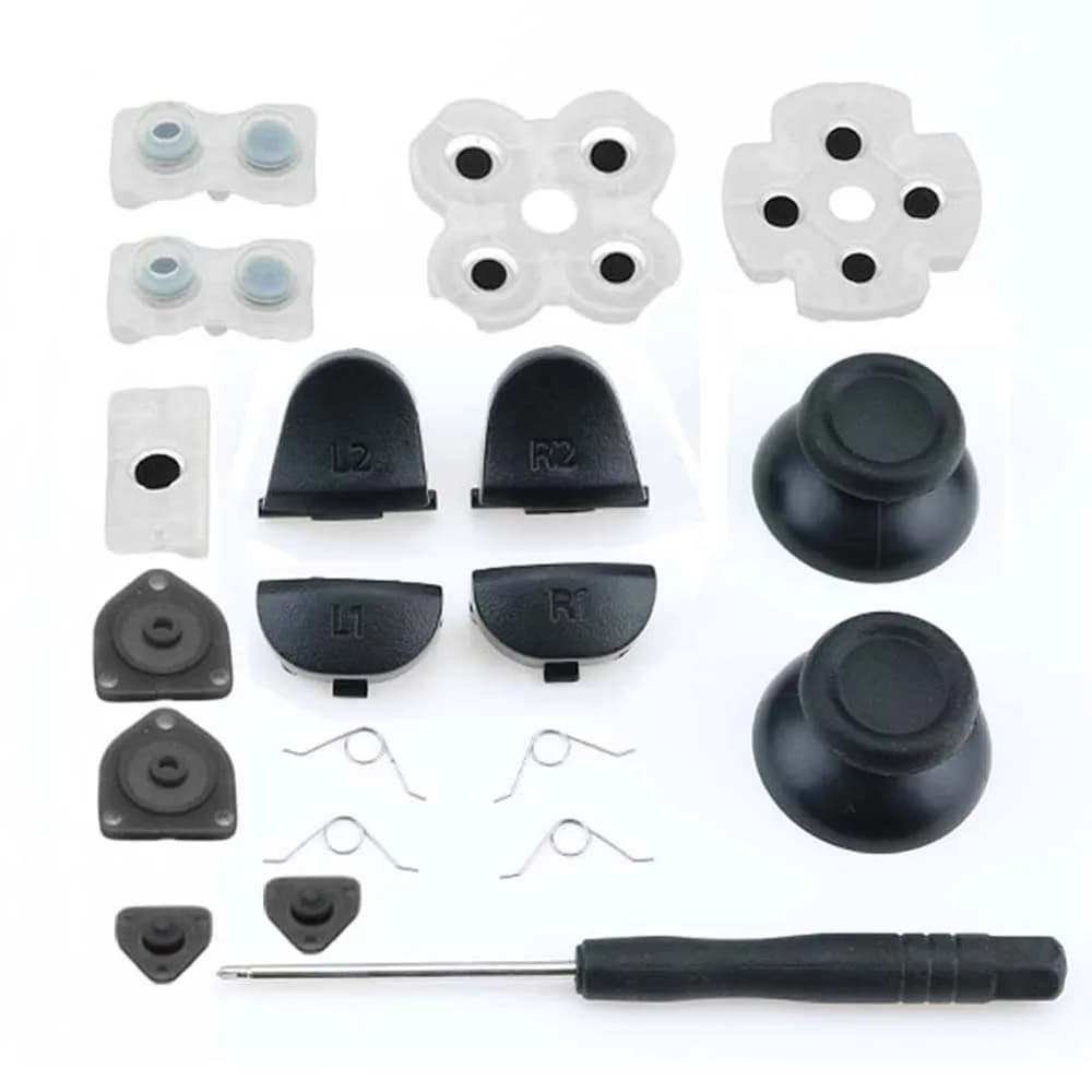 JCD pour PS4 JDM-001/011 contrôleur L1 R1 L2 R2 boutons de déclenchement bâton analogique 3D + Kit d