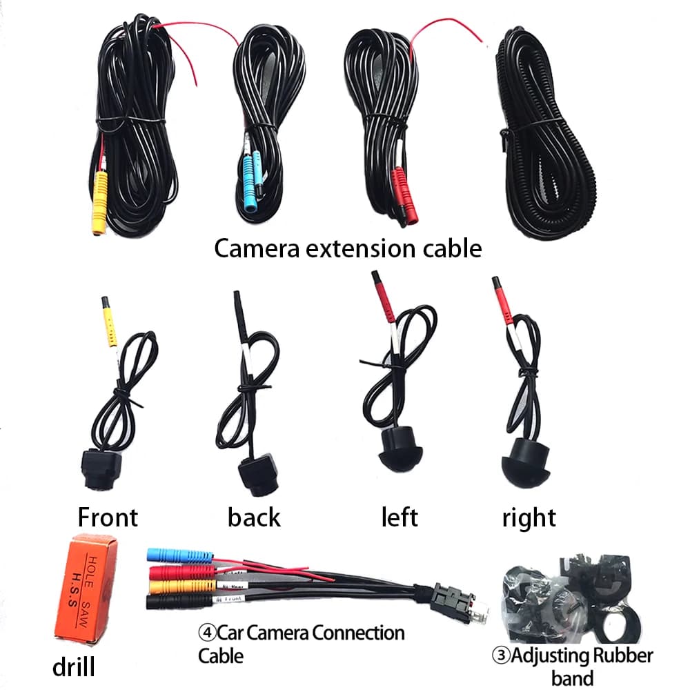Caméra Surround View 360 ° universelle pour voiture, caméra panoramique 360 °, avant, arrière, gauch