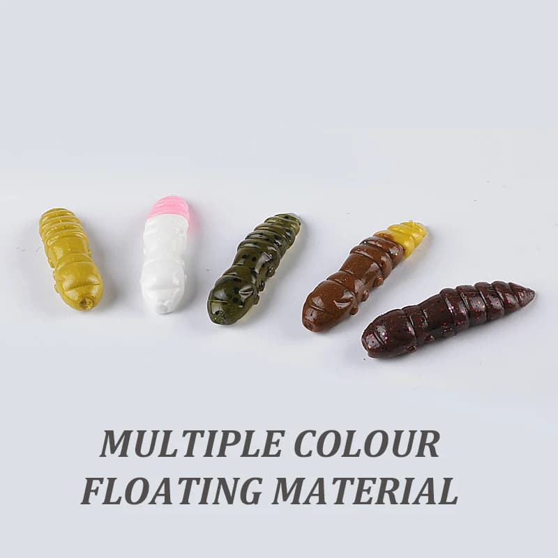 Supercontinent Pupa leurres souples leurres en plastique souple larve 38mm/18 pièces appâts flottant