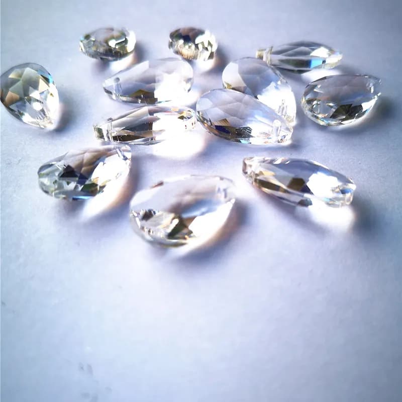 Top qualité 12 pièces/lot 22MM clair K9 cristal à facettes poire ornements de noël bricolage Suncatc