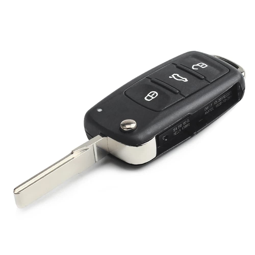 KEYYOU – clé télécommande de voiture pliante à 2/3 boutons, coque à rabat pour Volkswagen VW Polo Pa