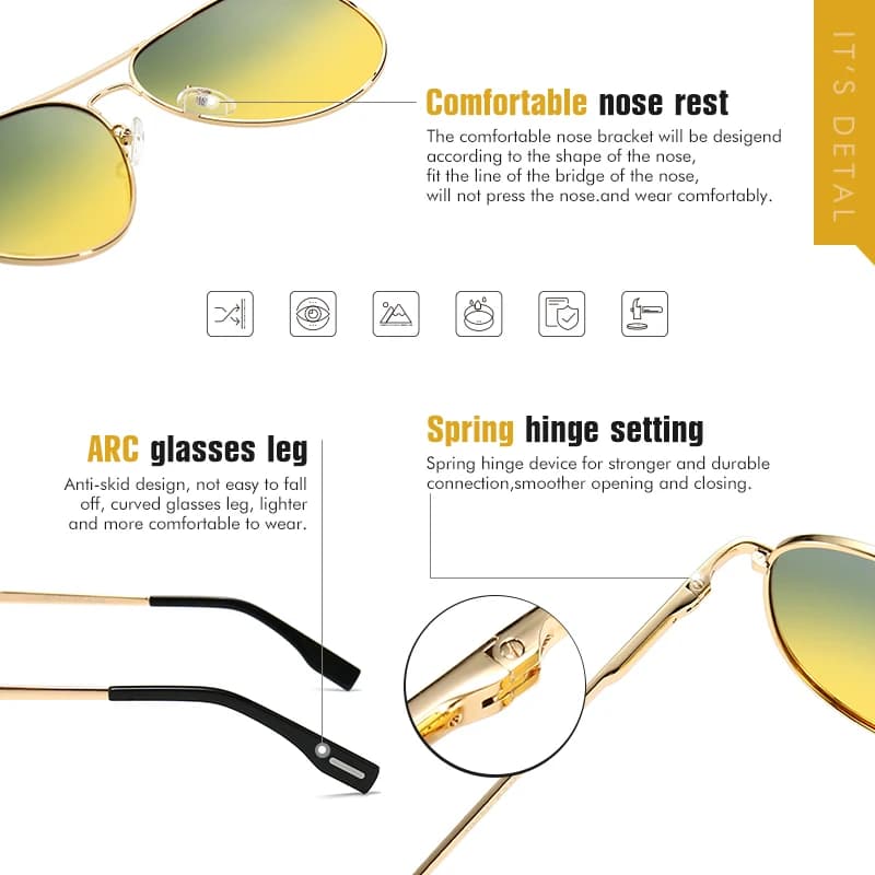 Top marque pilote lunettes de soleil photochromiques hommes polarisées jour nuit conduite lunettes f