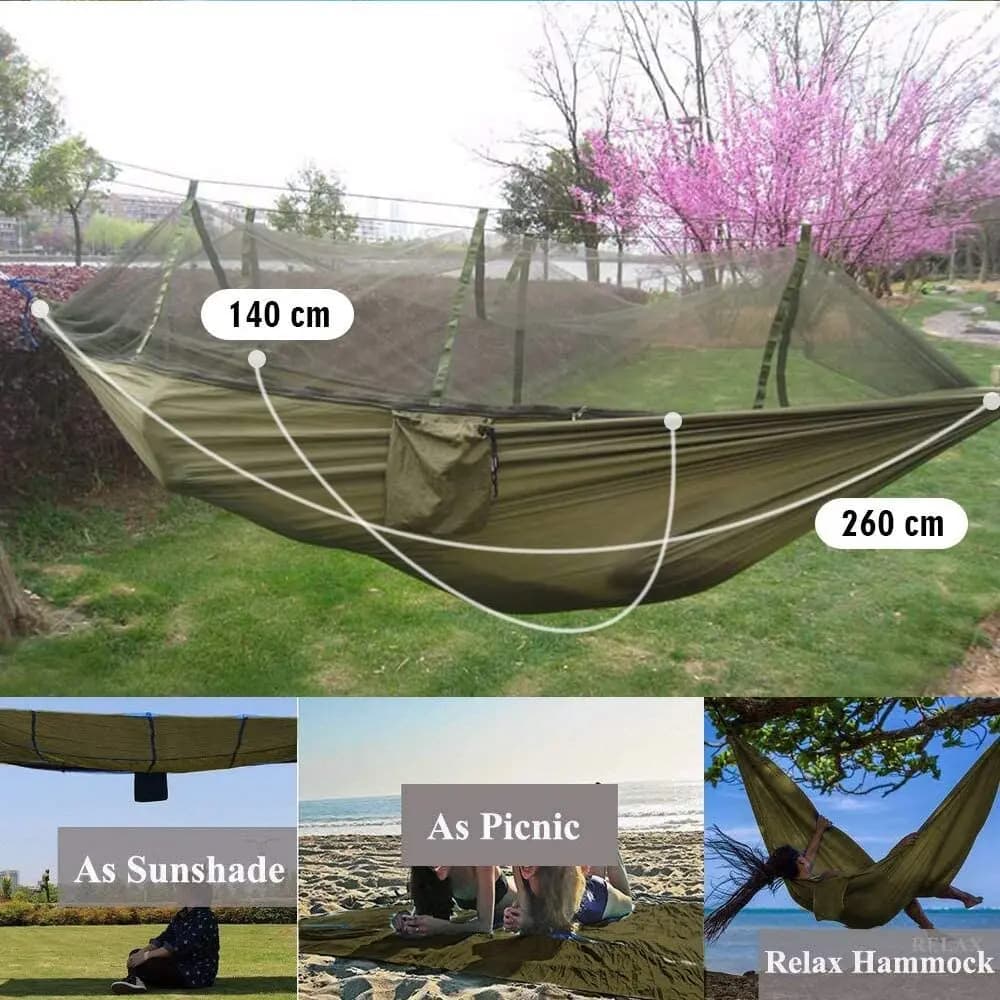Hamac de jardin de Camping pour 2 personnes, avec moustiquaire, mobilier d'extérieur, force de lit, 