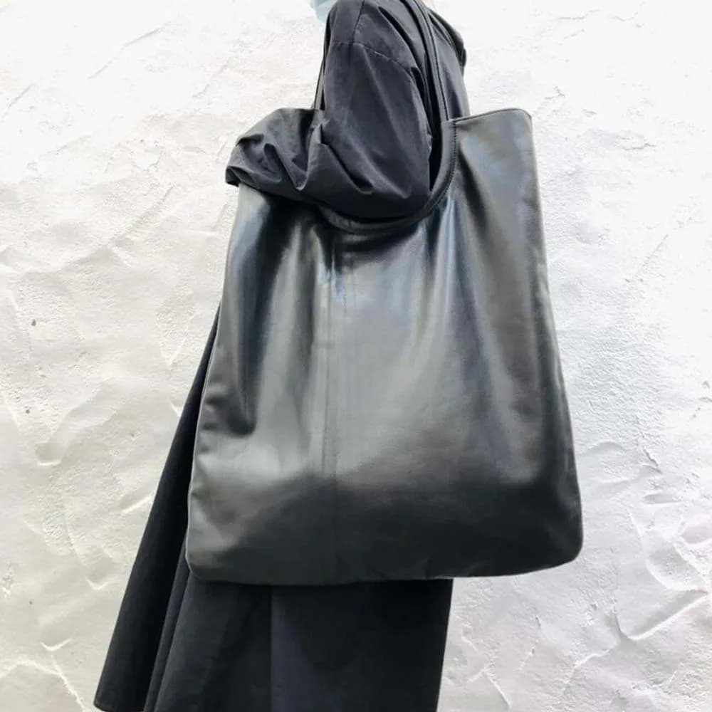 Grand sac en cuir véritable souple pour femme, fourre-tout décontracté, sac de voyage pour ordinateu