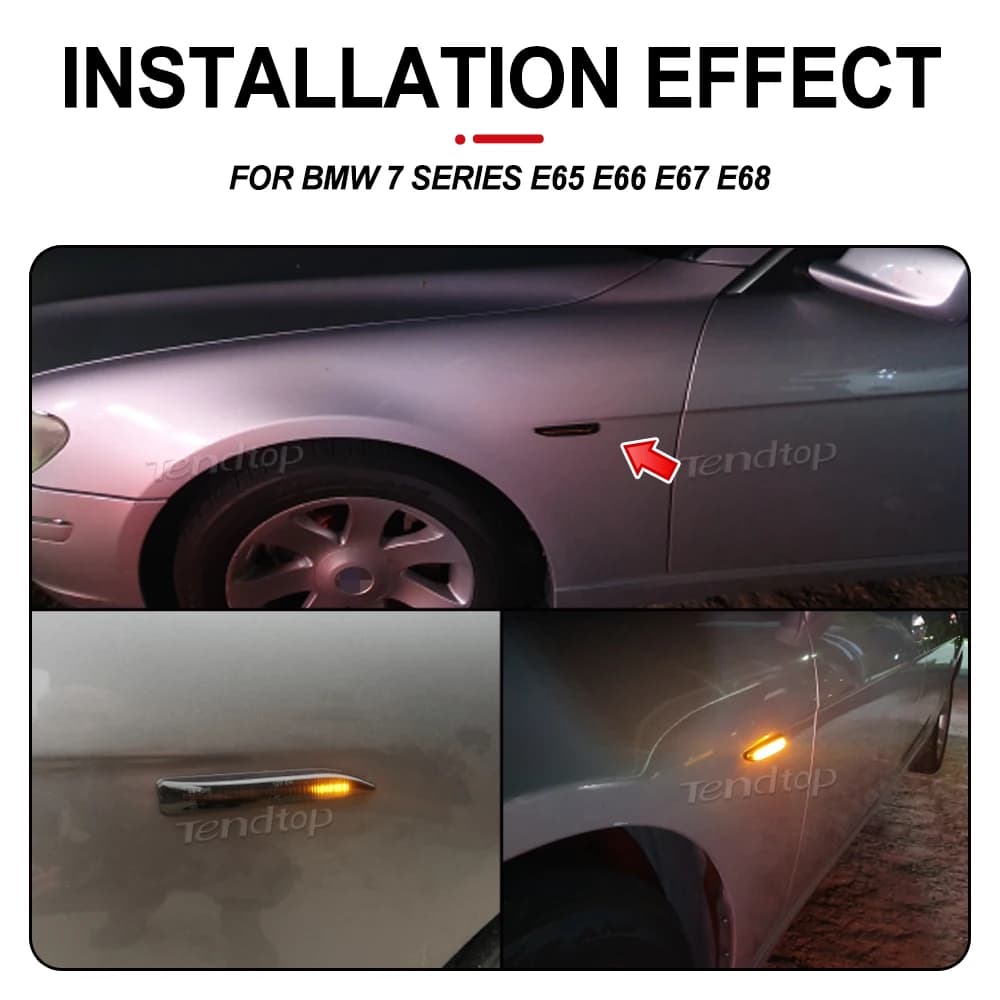 2 pièces accessoires de voiture pour 2001-2008 BMW série 7 E65 E66 E67 E68 clignotant LED clignotant