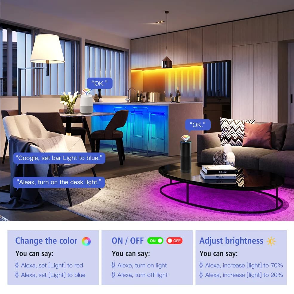 Tuya – contrôleur WiFi RGB 12-24V, variateur de vie intelligent pour bande LED 3 broches WS2811 4 br