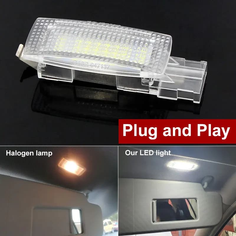 Lampes de lecture à LED pour miroir de courtoisie, pare-soleil intérieur Canbus, VW Golf 4 5 6 7 Plu