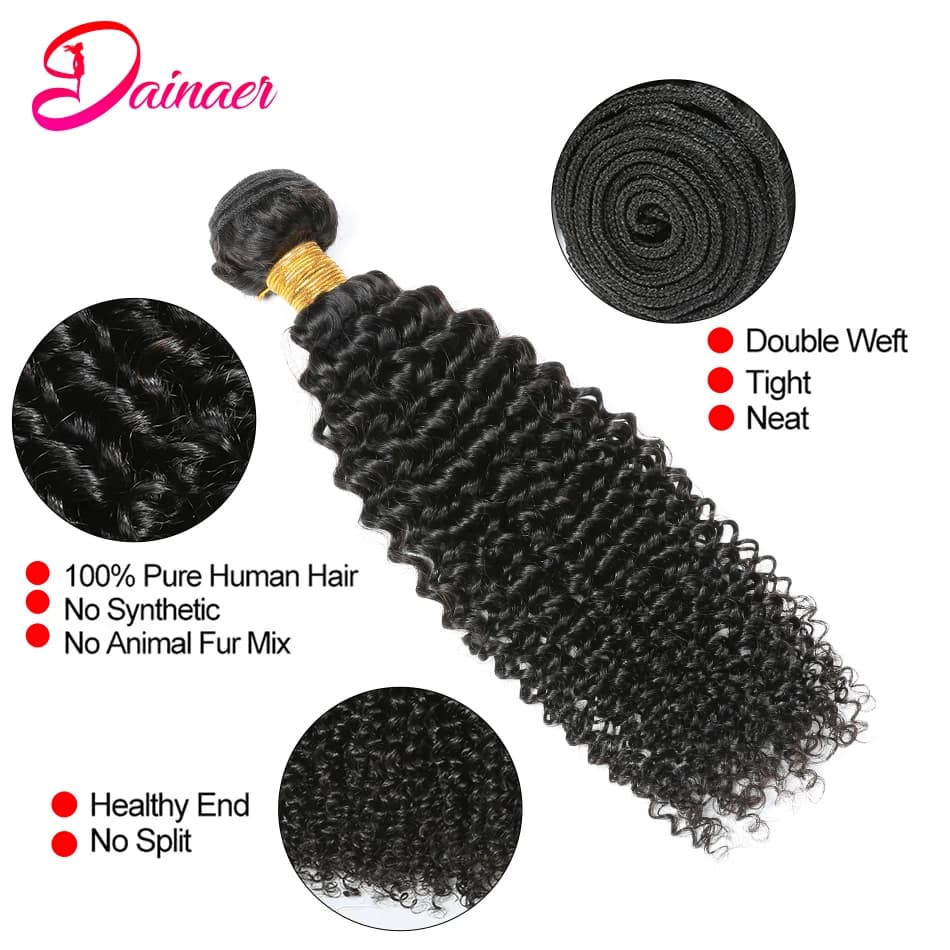Bundles de cheveux humains indiens afro crépus bouclés, extension de cheveux vierges, document natur