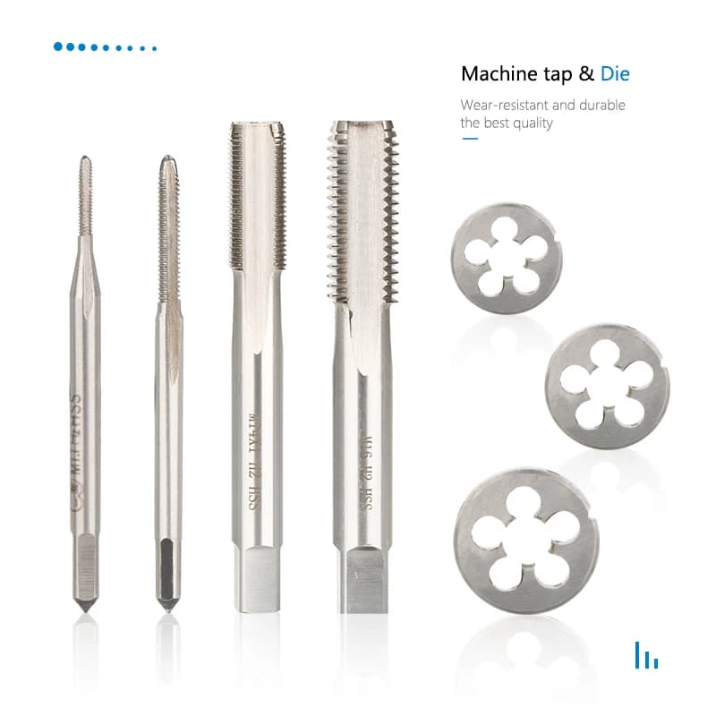 CMCP – jeu de tarauds et de matrices à vis métriques M1.1 M2 M2.2 M2.5 M3.5, Machine à main droite, 