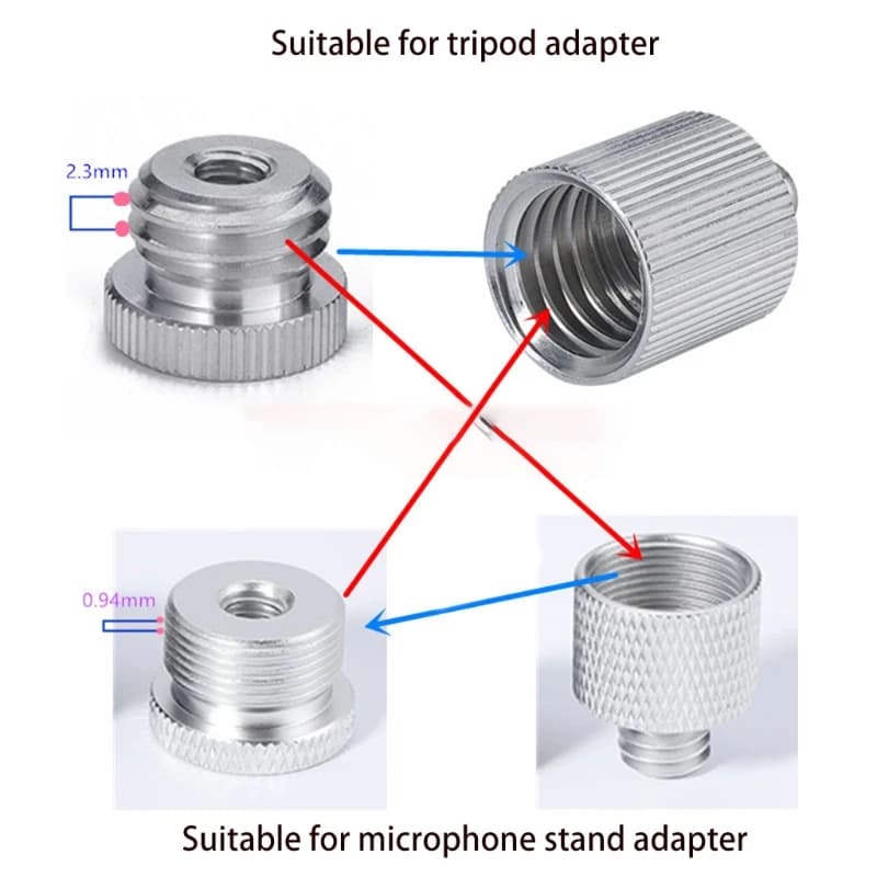Adaptateur 5/8 "à 1/4", Compatible avec niveau Laser à filetage 1/4 et télémètre 5/8 ", trépied, sup