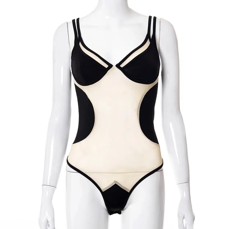 Ahagaga-Combinaison de batterie sexy pour femmes, barboteuses transparentes, vêtements en fibre skin