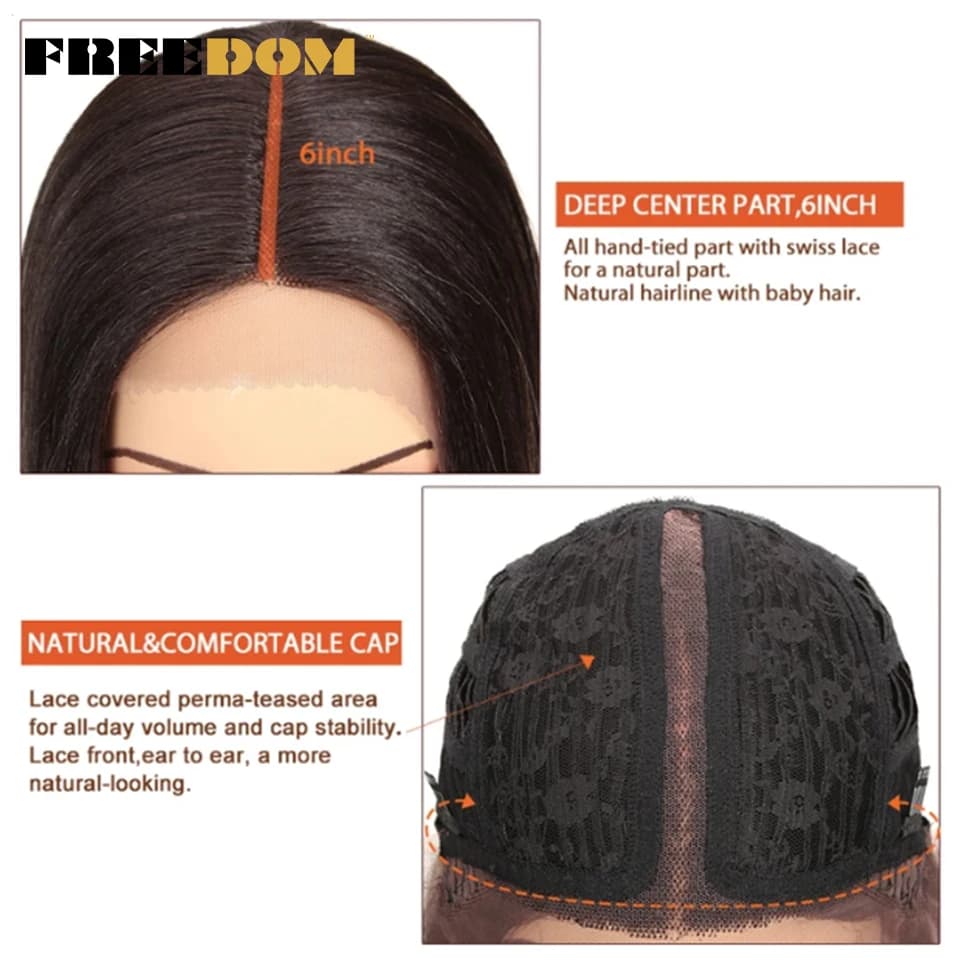 FREEDOM – perruque Lace Front Wig synthétique ondulée longue et profonde, perruque Lace Wig blonde o
