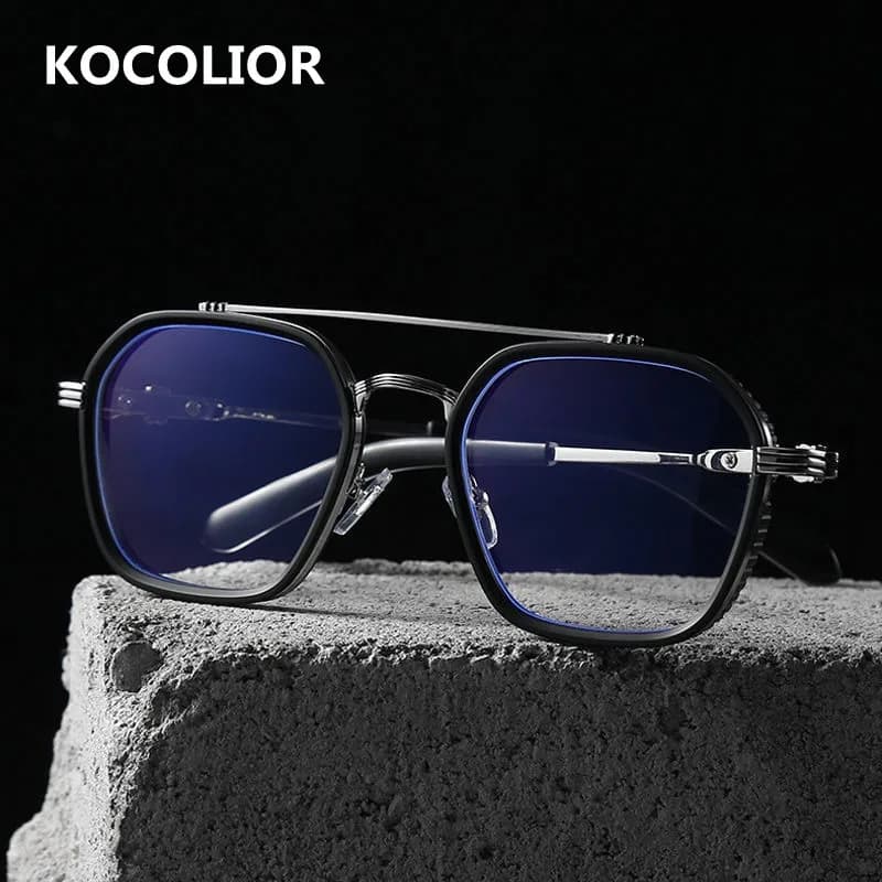 Lunettes Anti-lumière bleue pour hommes et femmes, Design de marque de haute qualité, en titane pur,