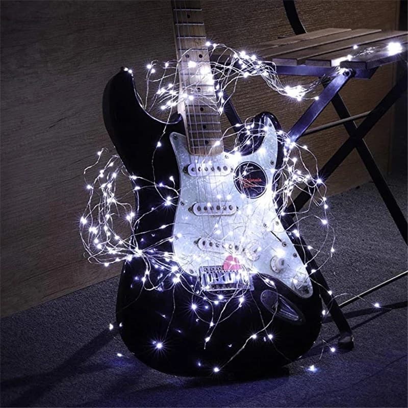 Guirlandes lumineuses à piles AA, 1M 10 LED, 2M 20 LED, 3M 30 LED, 5M 50 LED, 10M 100 LED, fil de cu