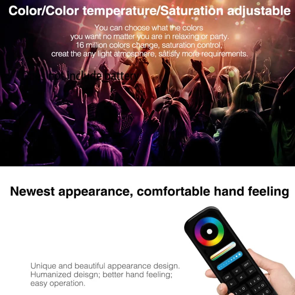 Milight-Télécommande tactile pour lampes monochromes, série de bandes LED, RVB + CCT, RVB + CCT, RF 