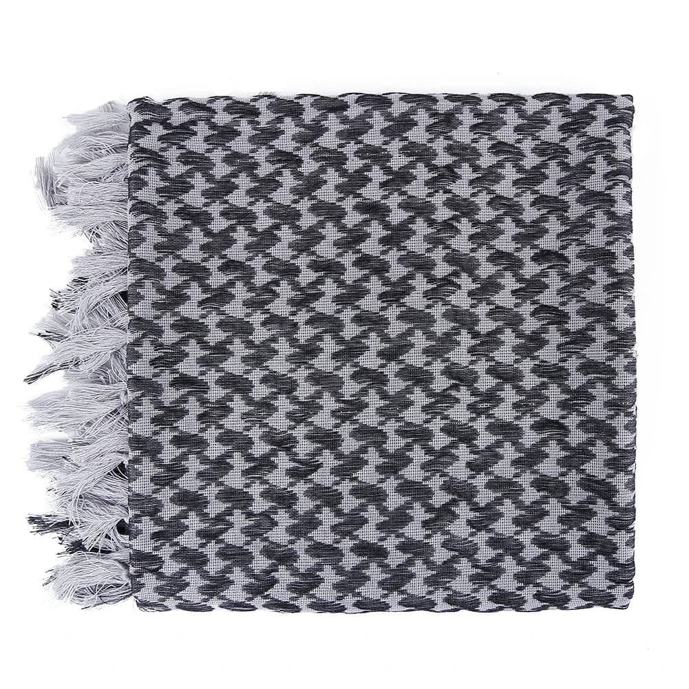 Foulard Keffiyeh Shemagh 110*110 cm, écharpe carrée du désert avec pompon pour la chasse, la randonn