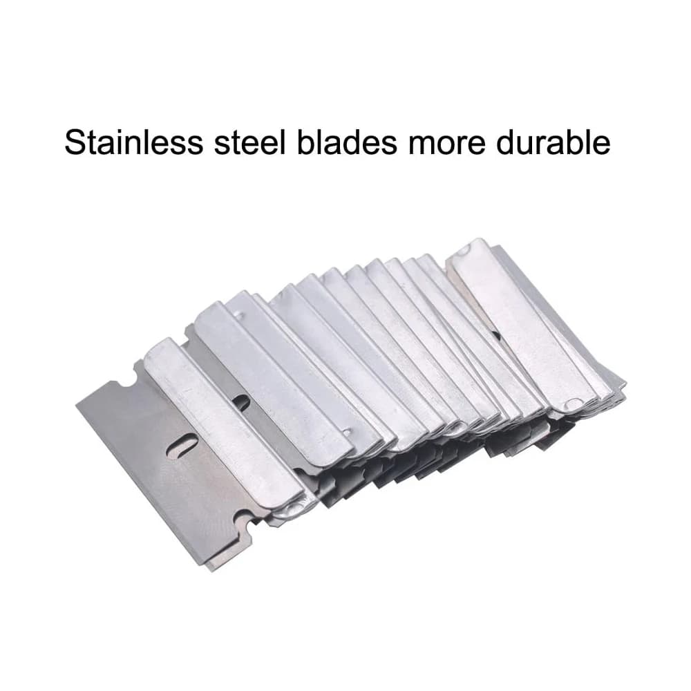 50pcs 100 pièces lame de rasoir grattoir métal verre colle nettoyant dissolvant couteau remplacement