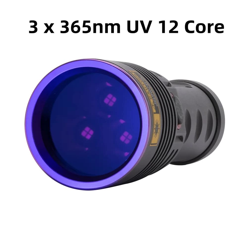 Lampe de poche UV haute puissance 60W 365nm, lumière noire, Rechargeable, durcissement des taches de