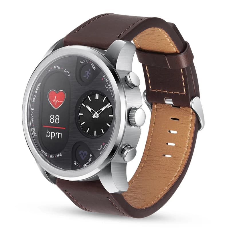 T3PRO t3 montre hybride double temps mouvement à Quartz japonais écran IPS affichage des messages ra