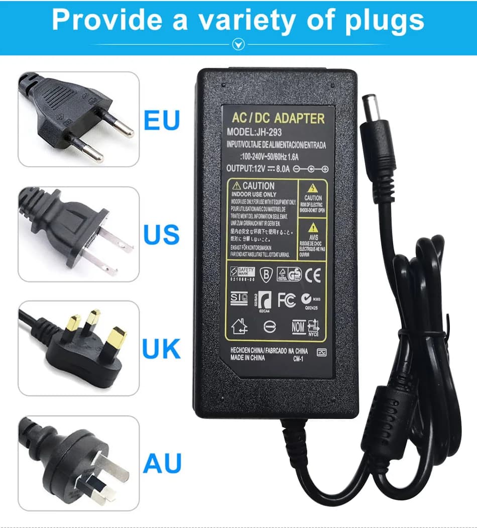 Transformateur d'éclairage DC 5V 12V 24V AC 110V 220V, alimentation à découpage 1A 2A 3A 5A 6A 8A 10
