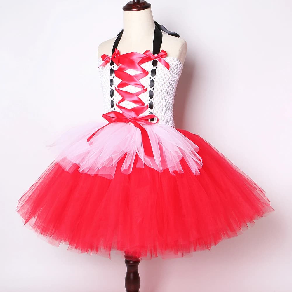 Costumes de Chaperon Rouge pour Bol, Petite Robe Tutu de Barrage de Casquette Rouge pour Enfants, Te