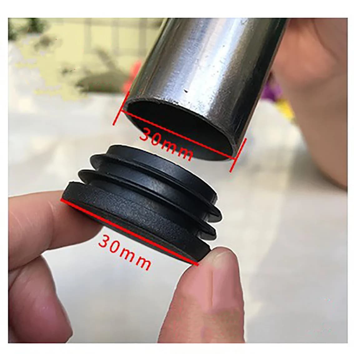 Bouchons ronds en plastique noir 12mm-76mm, joint de Protection de bouchon intérieur, joint anti-pou