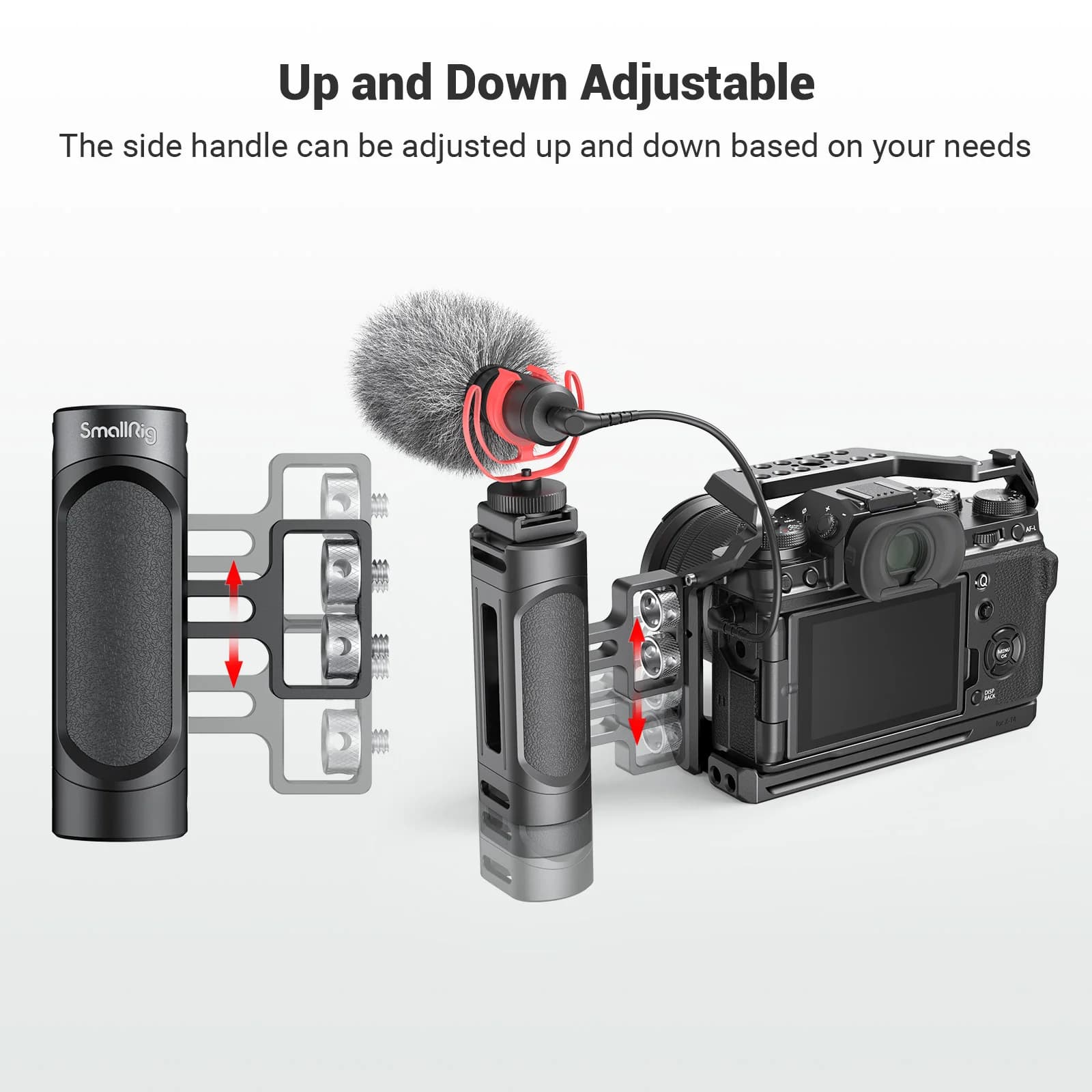 SmallRig – Mini caméra DSLR 1/4, poignée latérale avec deux vis de 2916 à 20 pouces, pour appareil p
