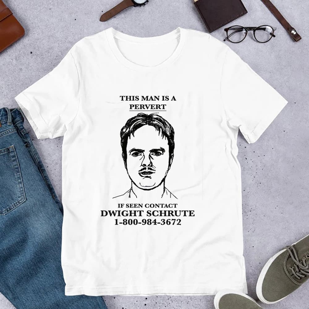 The Office dwiight Schrute Pervert T Shirt drôle cet homme pervertie graphique coton t-shirts