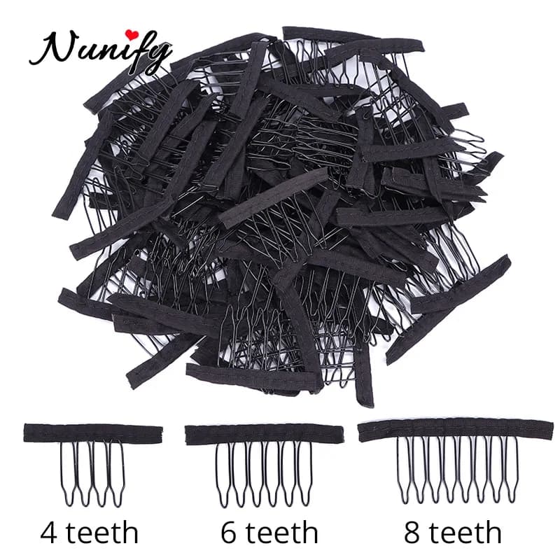 Nunify perruque peigne Clips 4 dents Extension de cheveux Clips en acier inoxydable perruque Clips p
