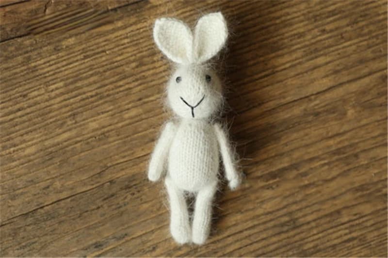 Poupées faites à la main tricotées lapin ours, Accessoires de photographie pour nouveau-nés, Accesso