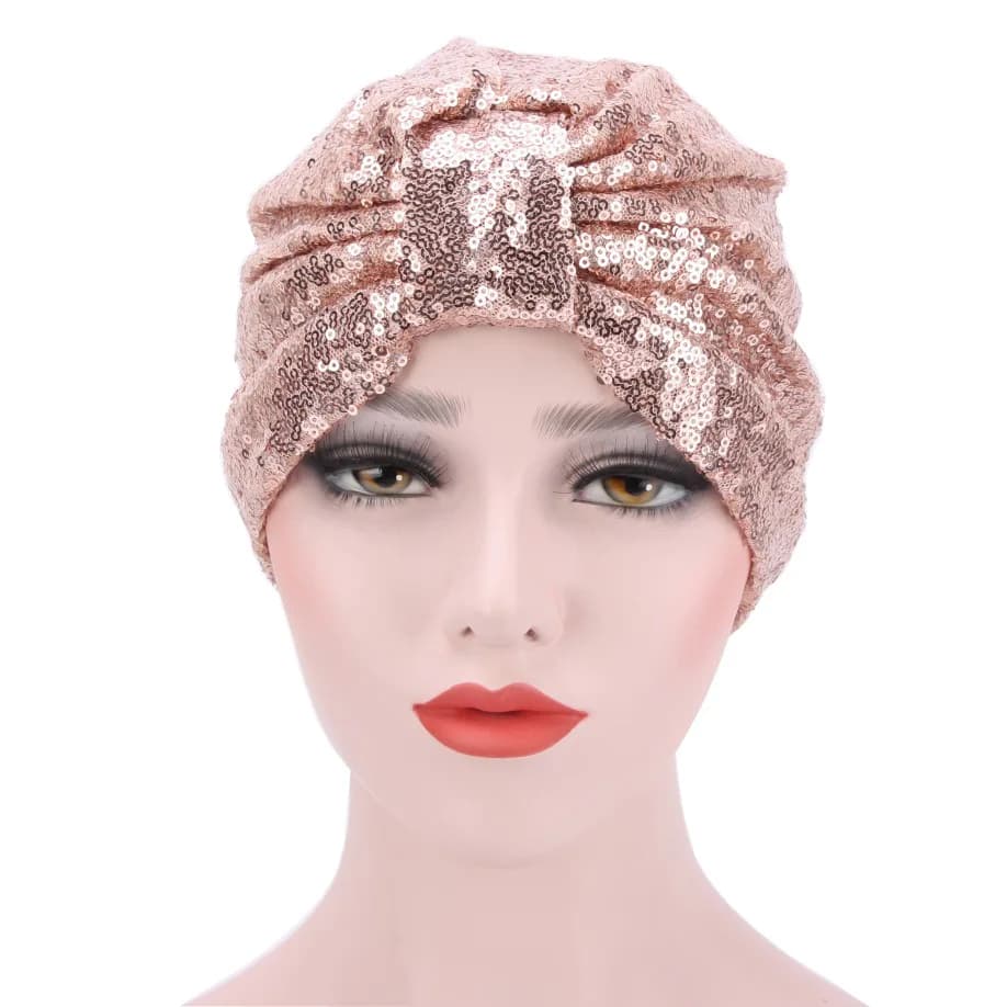 Turban Africain à Paillettes pour Femme, Écharpe, Bonnet, Hijab Islamique, Mode Musulmane, 2021