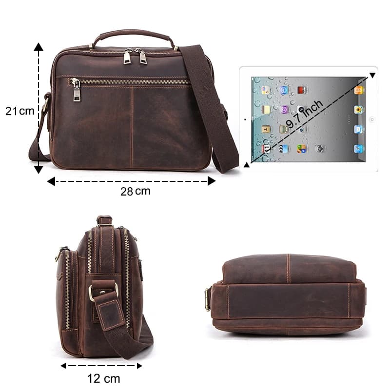 CONTACT'S-Sacs à bandoulière en cuir véritable pour hommes, sac messager décontracté pour hommes d'a