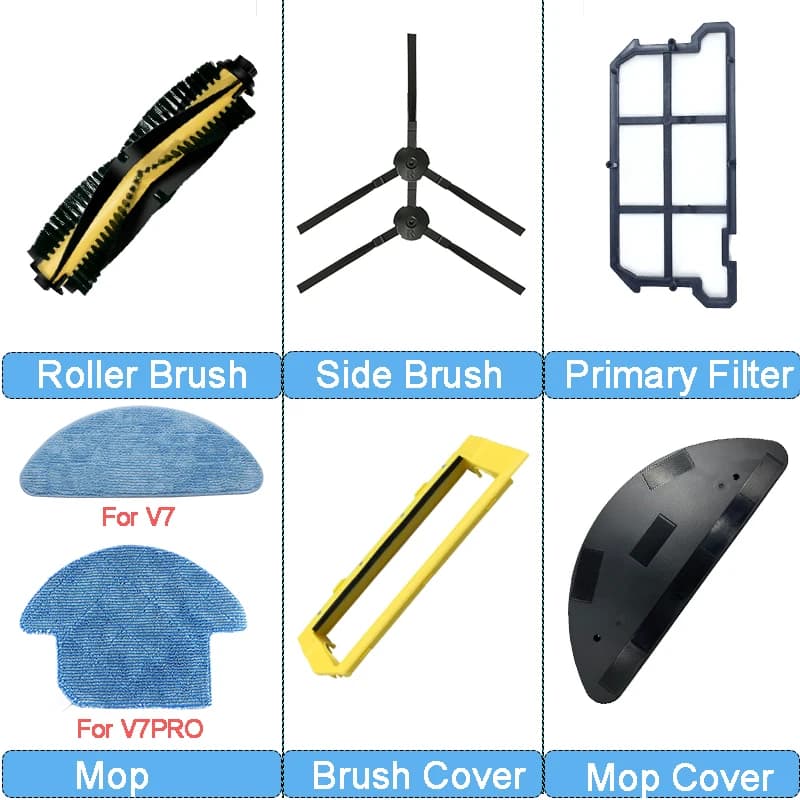 Pièces de rechange pour aspirateur robot ILIFE V7S V7 V7s pro ilife v7s plus, brosse latérale princi