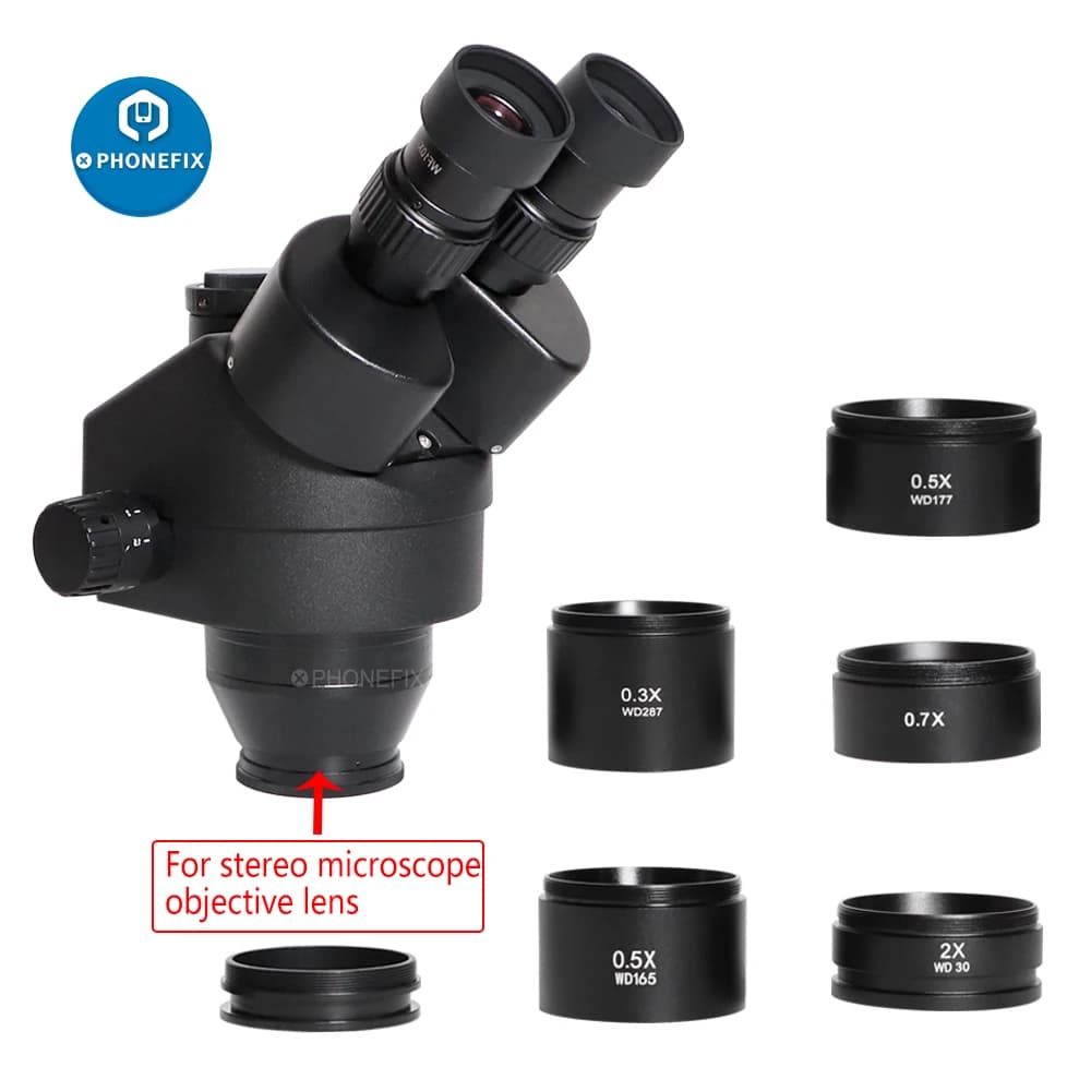 Objectif de caméra de microscope pour n'aime stéréo trinoculaire, accessoires de microscope, lentill