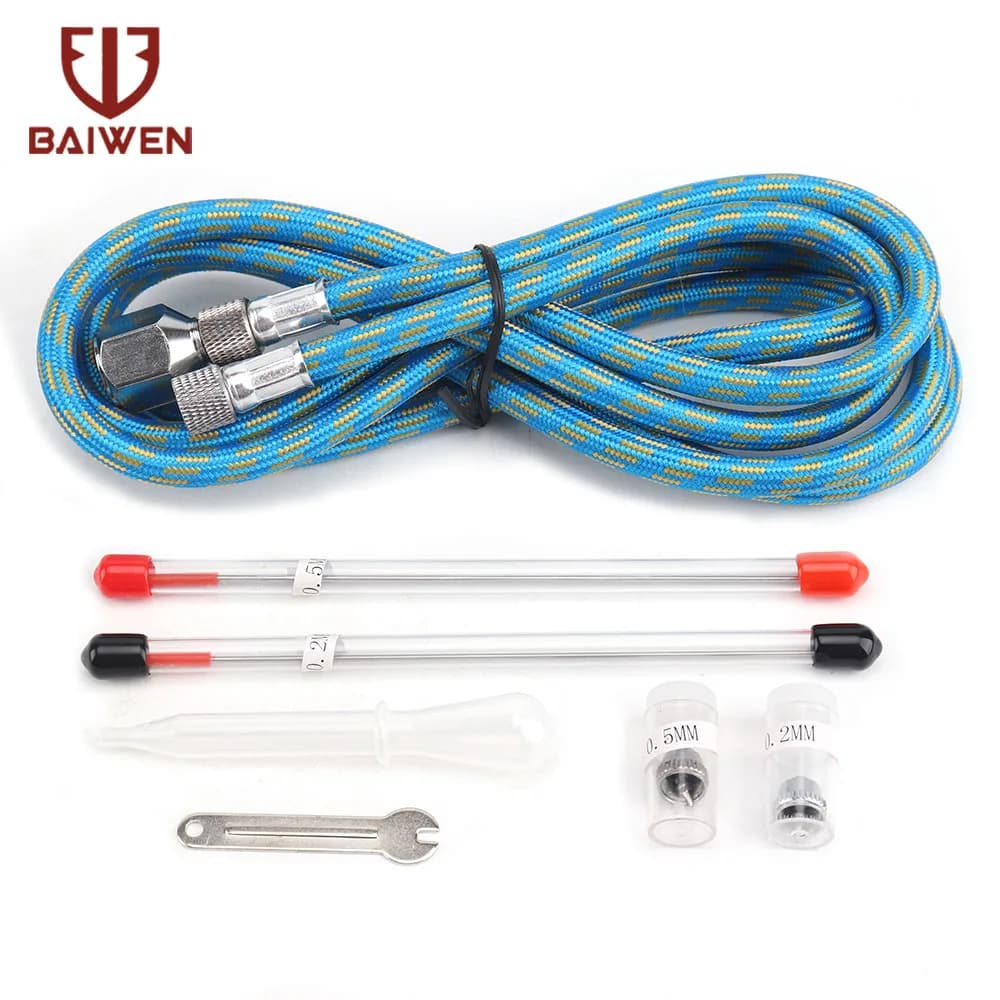 Aérographe à double Action avec jeu de buses 0.2mm 0.3mm 0.5mm, pistolet d'alimentation par gravité,