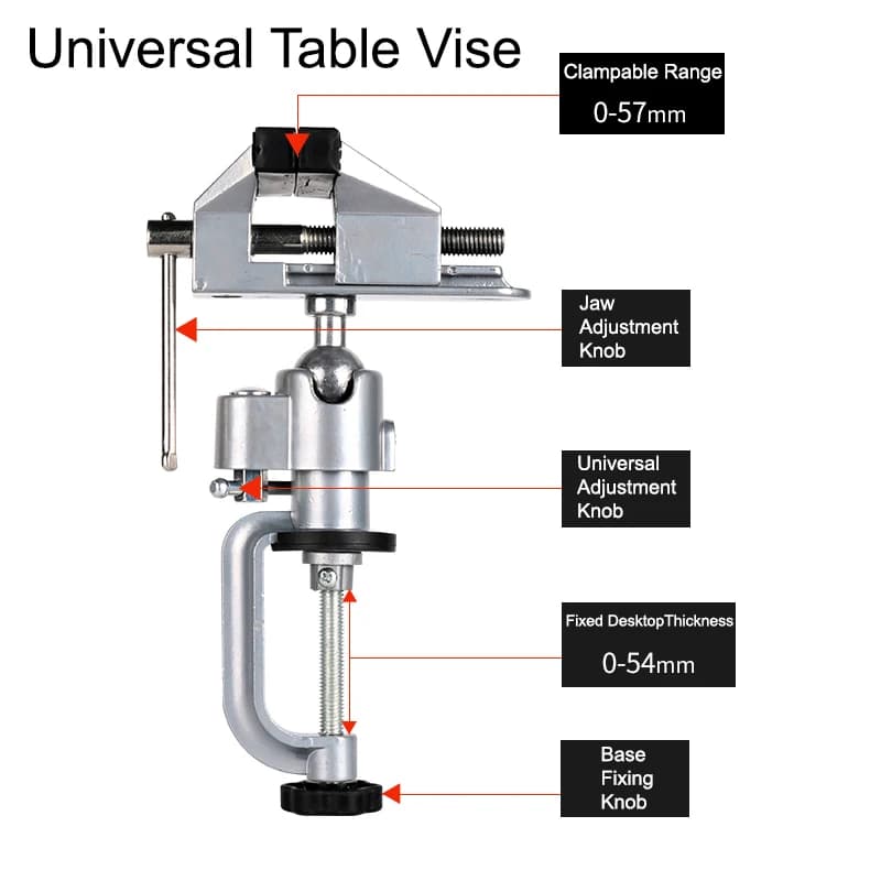 Étau de Table Rotatif à 360 °, Pince d'Établi, Support de Broyeur Électrique Multifonctionnel, Acces