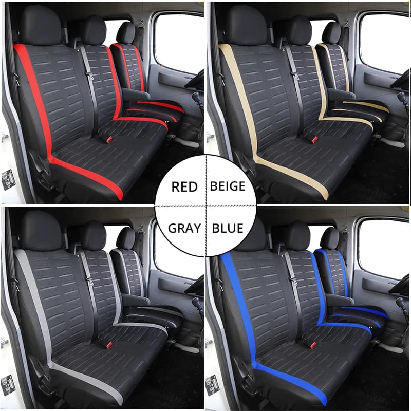 1 + 2 housses de siège rouges housse de siège de voiture pour transporteur pour Renault Master 3 pou