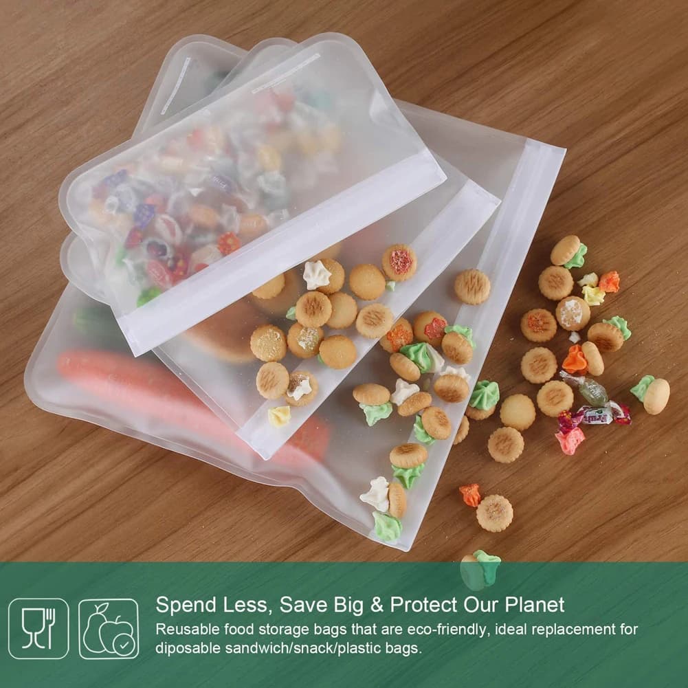 Conteneurs de stockage des aliments en Silicone, 10 pièces, conteneurs étanches, réutilisables, sac 