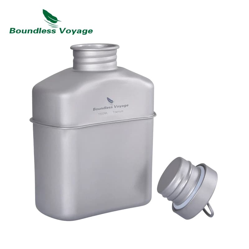 Boundless Voyage-Cantine militaire en titane, ensemble de cuisine standard, bouteille d'eau, bol, bo