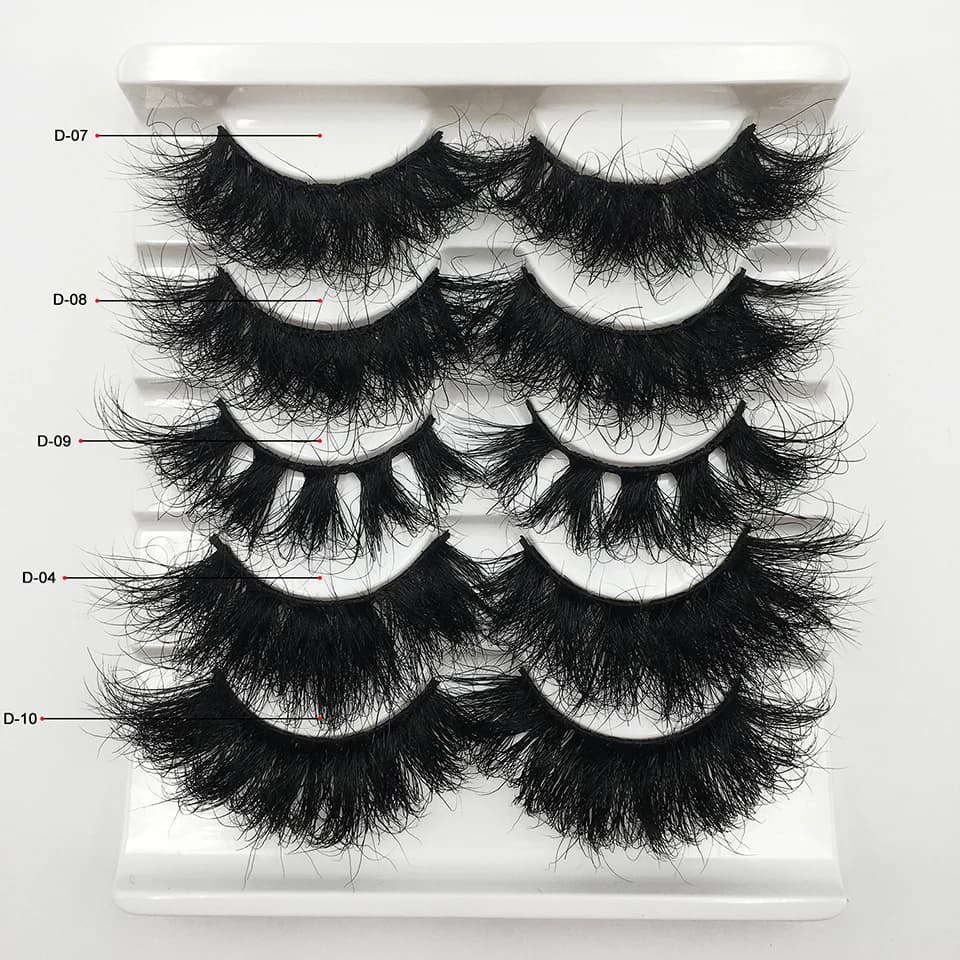 RED SIREN – faux cils en vison pelucheux, épais et longs, avec boîte, pour maquillage, 25mm, 10 à 50