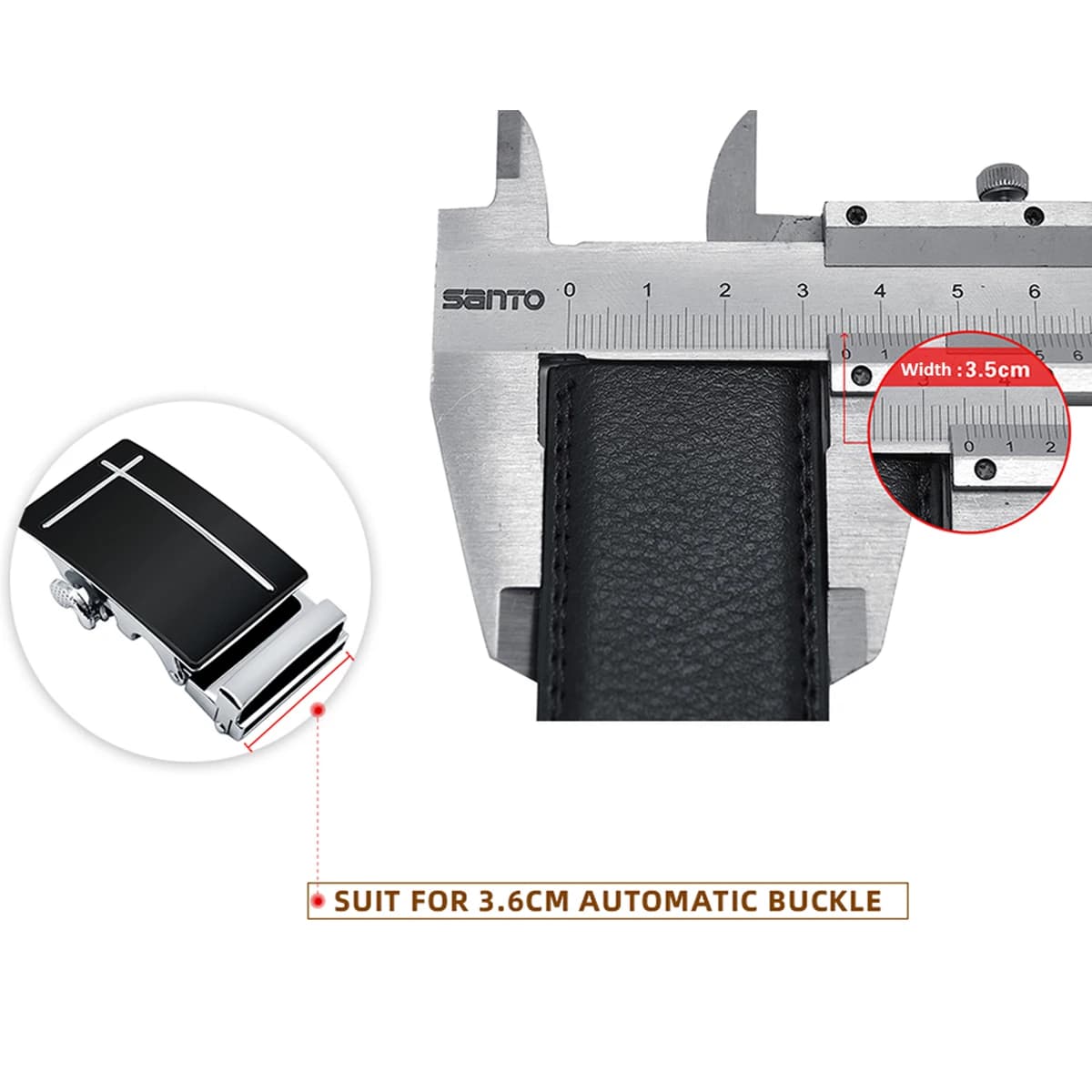 JACNAIP ceinture homme cuir sans tête boucle automatique ceinture peau de vache jeunesse ceinture sa