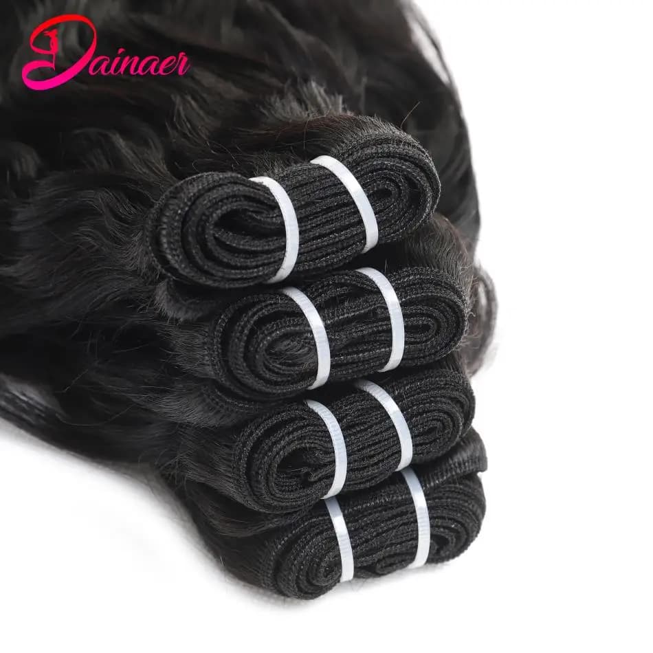 Extensions de cheveux humains vierges indiens, faisceaux de vague naturelle, peuvent être tehonneur,