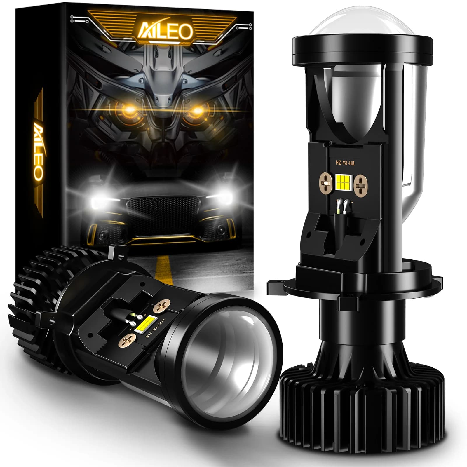AILEO H4 9003/HB2 Led ampoules de phares Canbus 20000LM faisceau haut/bas avec Mini lentille de proj