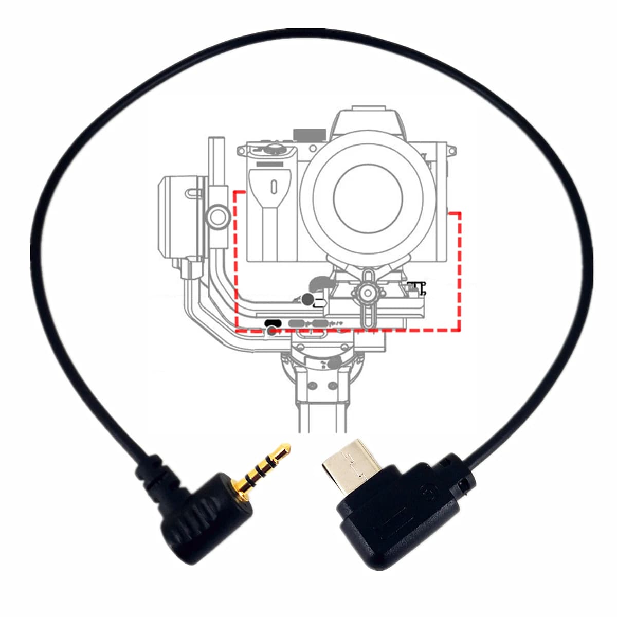Câble de contrôle Type-C vers 2,5 mm L1 RSS pour appareils photo Panasonic GH6 GH4 GH3 G95 et DJI RS