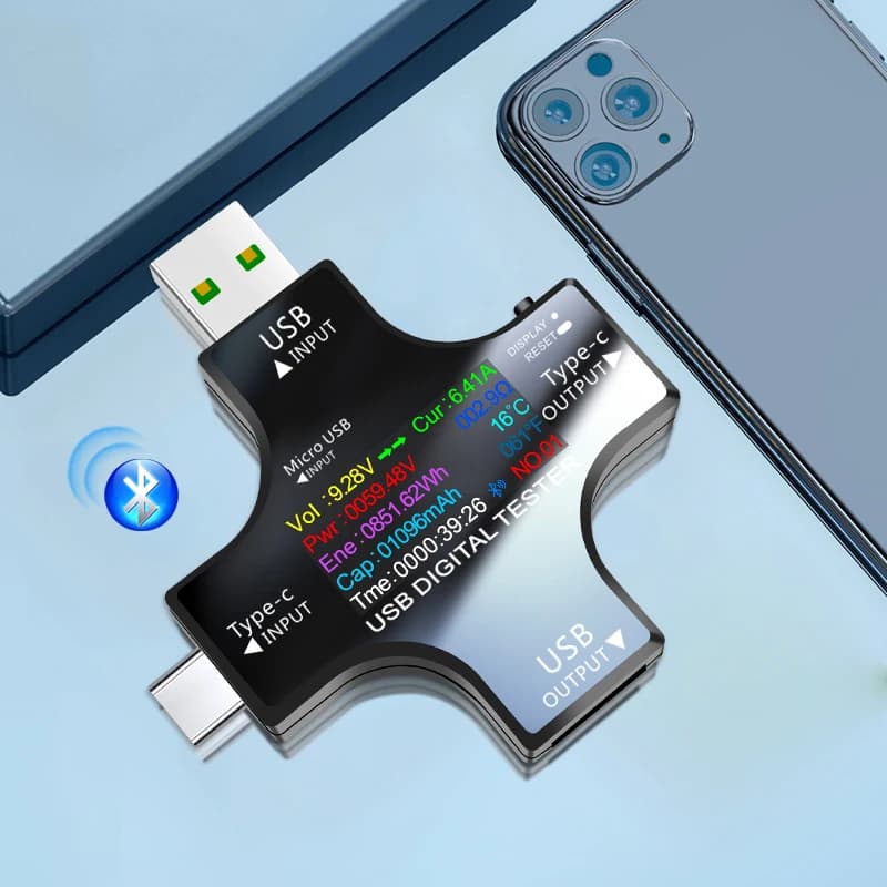 Testeur de tension USB multifonctionnel, moniteur de compteur de courant, charge rapide, détection d