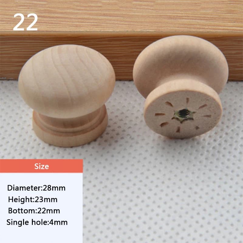 Poignée de meuble en bois avec trou unique, boutons décoratifs pour tiroirs de cuisine, garde-robe